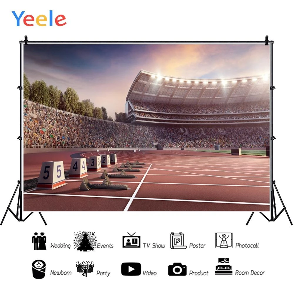 at fortsætte statisk dreng Yeele Running race match stadium Photography Backgrounds Light Stage Sports  Champion Boy Photographic Backdrops For Photo Studio|Background| -  AliExpress