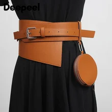 

1pc 13.8cm *126cm Fashion Women Waistbag Decoration Corsets Cummerbunds PU Leather Luxury Designer Female Waist Corset Belt