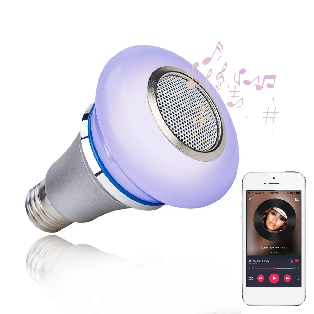 

Color Changing Led Dimmable RGB Mini Music Light Bulb Playing Smart Life Remote Control Bluetooth Speaker Wireless Audio Home