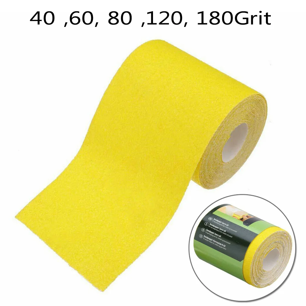 5M 16.4FT Aluminium Oxide Sanding Roll Grit 40 60 80 120 180 Sandpaper