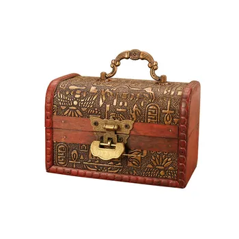 

Antique Chinese Style Jewelry Box Retro Wood Organizer Box with Lock Jewelry Ring Jewelry Box Small Wooden Box toy storage