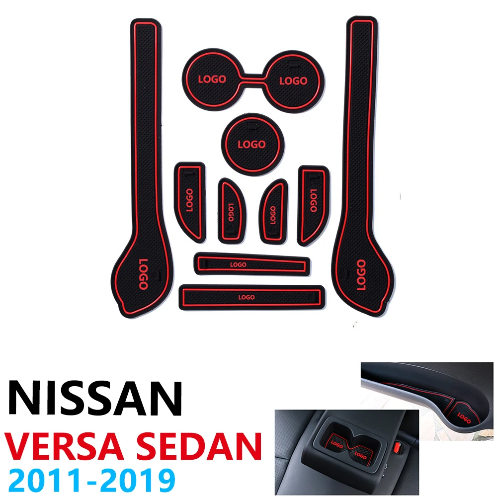 

Anti-Slip Rubber Cup Cushion Door Groove Mat for Nissan Versa Sedan N17 Almera Sunny Latio 2011~2019 Accessories mat for phone