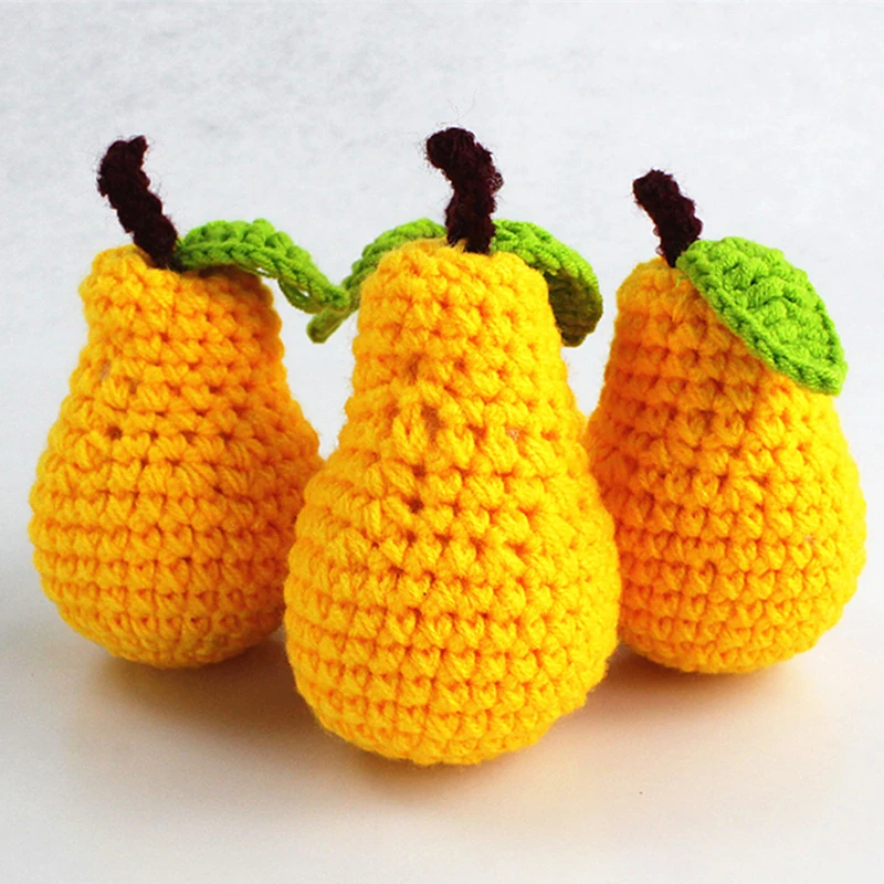 Wool Simulation Vegetables Fruits Toys Knitted Plush Toys Children Play House Pretend Play Vegetables Fruits Props Education Toy 5