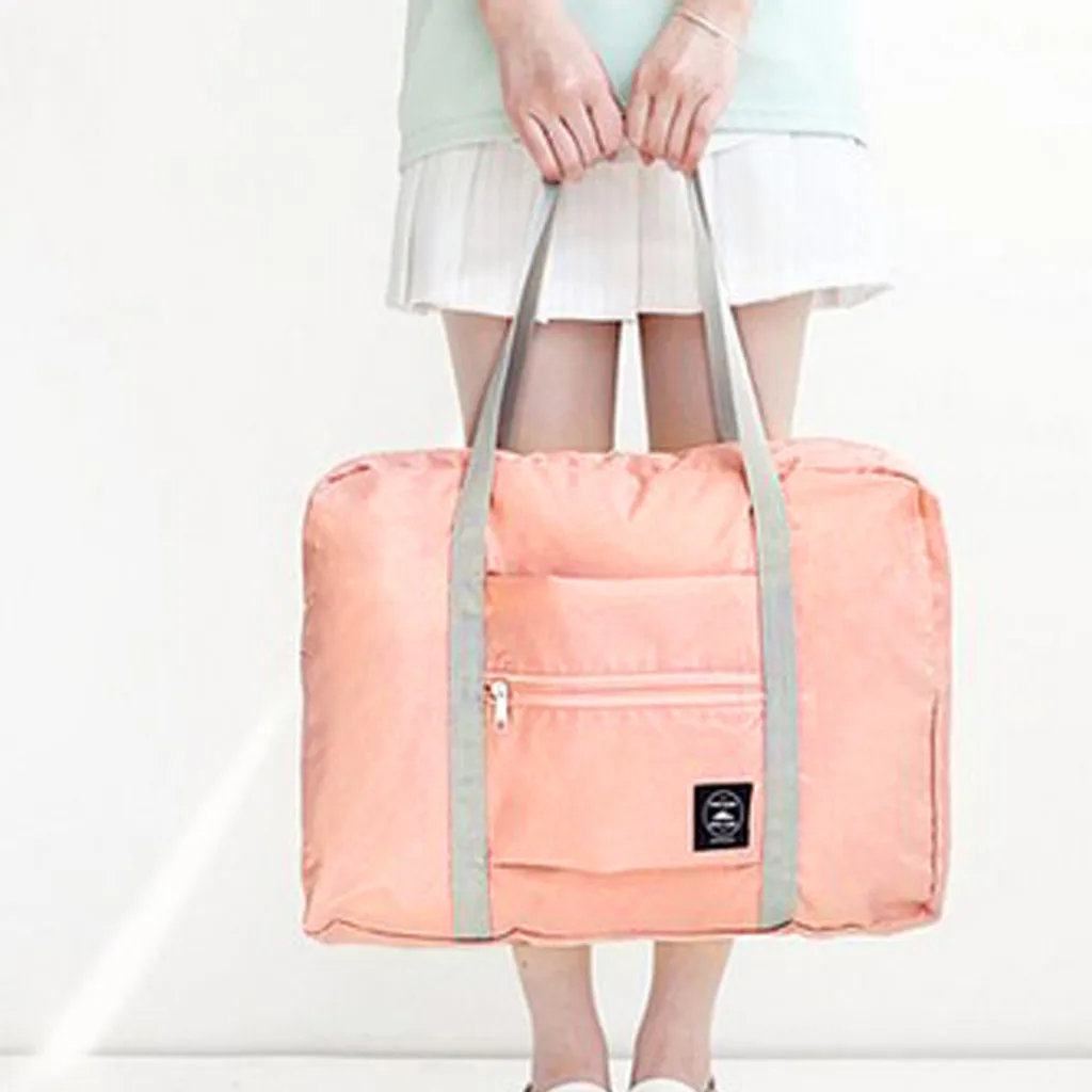 Большая вместительная модная дорожная сумка для мужчин и женщин, сумка для выходных, Большая вместительная сумка, дорожная сумка для переноски багажа, сумка для путешествий на ночь# PY - Цвет: Pink