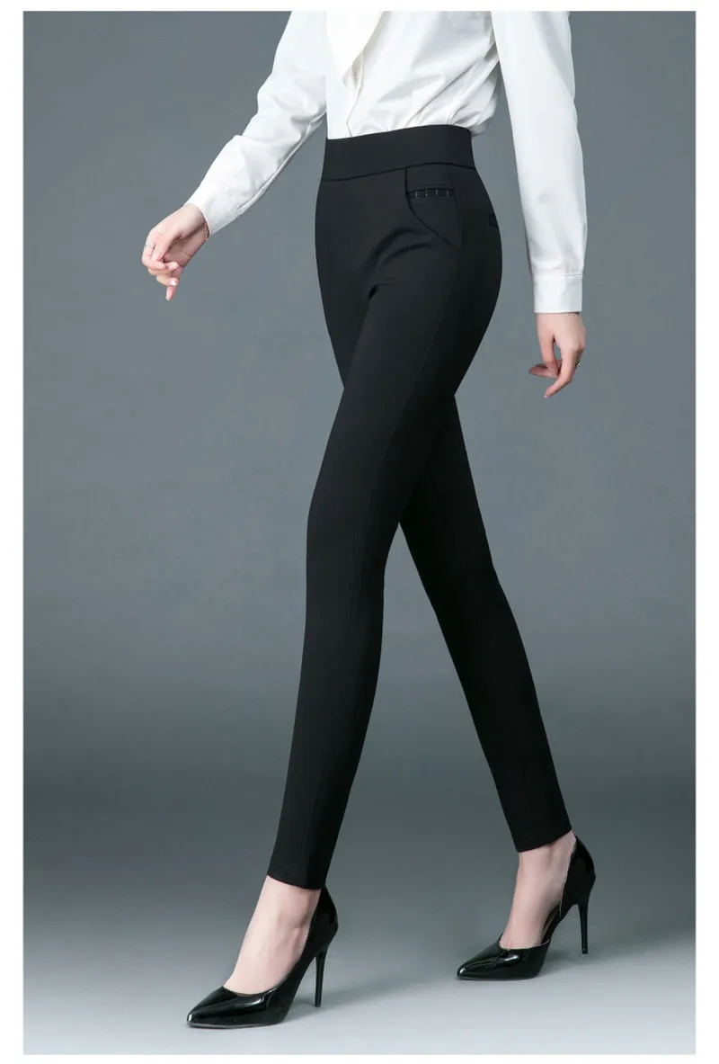 LPOWSS Women Leggings Korean Style  High Waist Stretch Leggins Solid Skinny Pencil Pants Slim Black Blue Gray Lady Trousers aerie leggings