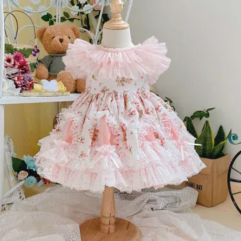 

2020summer New Arrivals Pink Cute Fresh Princess Dress Lolita Puff Cake Dress Kids Dresses for Girls Flower Girls Wedding Dress