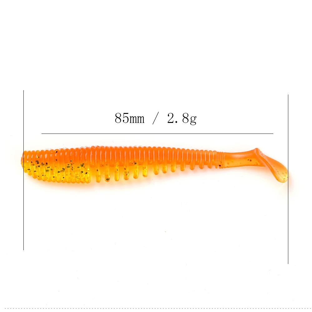 JOHNCOO Awaruna Fishing Lures 8cm 2.8g Artificial Baits Wobblers Soft Lures Shad Carp Silicone Fishing Soft Baits With UV