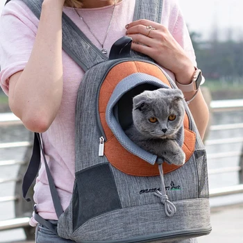 Pet Dog Cat Bag Eco-friendly Outdoor Pet Carrier Cat Travel Cage Safety Breathable Front Backpack for Pet Dog Cat Mesh Backpack