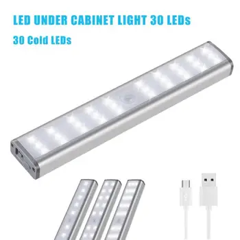 

30 LEDs PIR LED Motion Sensor Light Bedroom Wardrobe Bed Lamp LED Under Cabinet Night Light For Closet Stairs Home Kitchen