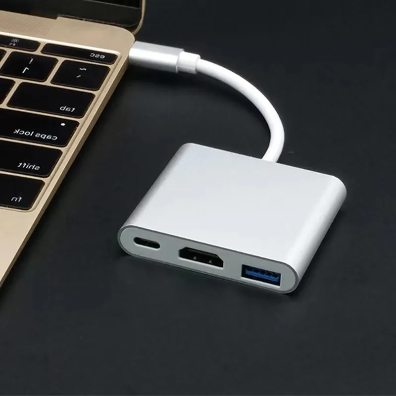 Fiuzd USB C концентратор 3 в 1 USB док-станция USB-C к HDMI кард-ридер RJ45 адаптер для MacBook samsung huawei Xiaomi Iphone