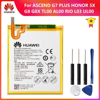 

HUAWEI Genuine Battery HB396481EBC For Huawei Honor Y 6II 5X G8 G8X RIO L03 ASCEND G7 PLUS CAM-AL/UL/TL00/H L03 CAM-L21 L23 L32