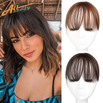 

Allaosify Bangs hair 3D korean bangs and French Style Bangs with BB clip Synthetic high temperature fiber 4 Colors for choose