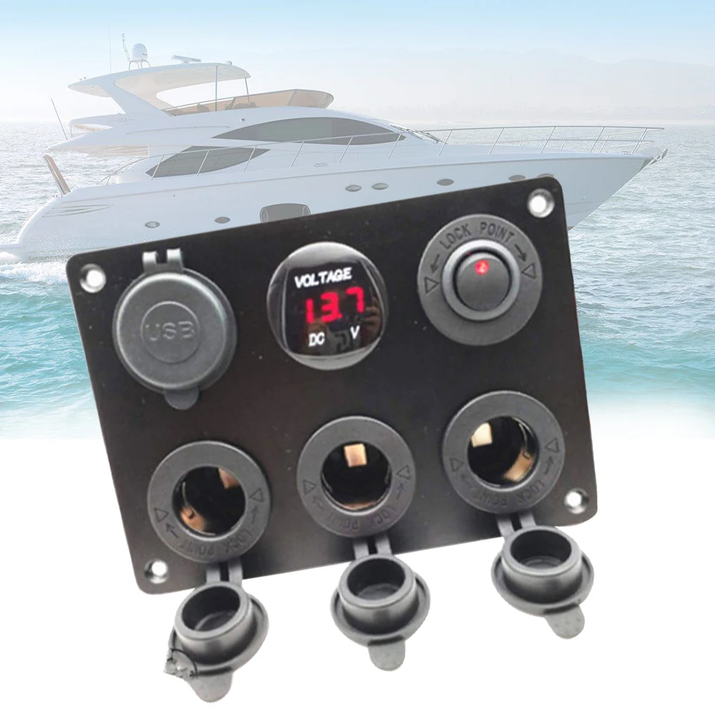 Розетка панель RV розетка лодка тумблер аксессуары Двойной USB ABS автомобильное зарядное устройство вкл. Выкл. Вольтметр адаптер для грузовиков яхта
