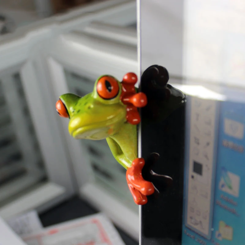Мода четко Мини Милая статуя лягушки монитор держатель книги орнамент домашний декор офисного стола игрушка подарок