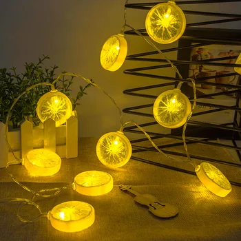 

LED Light String USB Green Leaf Flower Lemon Shape Layout Battery Box Lantern Bedroom Wedding Decorative Festival Party Decor