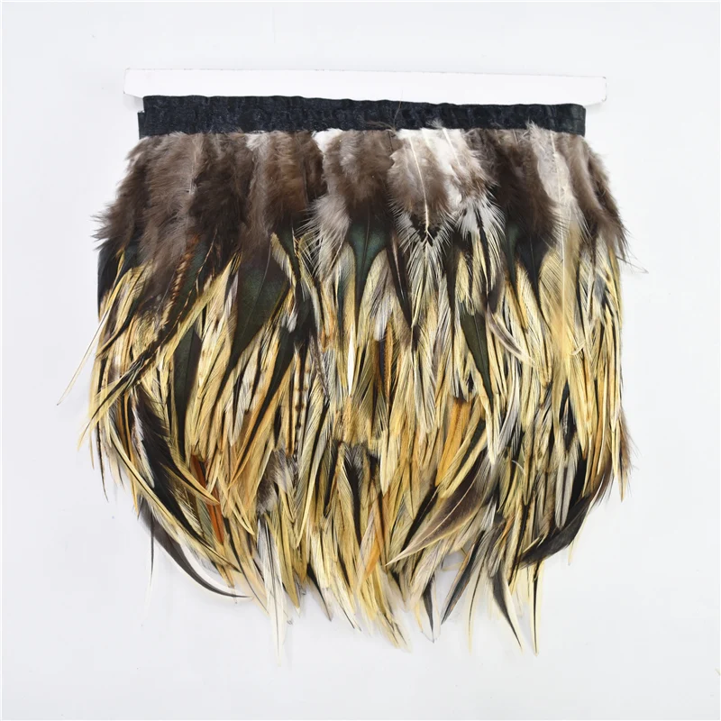 

2Meter/lot Natural Pheasant Feather Trim Ribbon 10-15CM Rooster Feathers for Crafts Ribbon Feathers for Clothes Plume Decoration