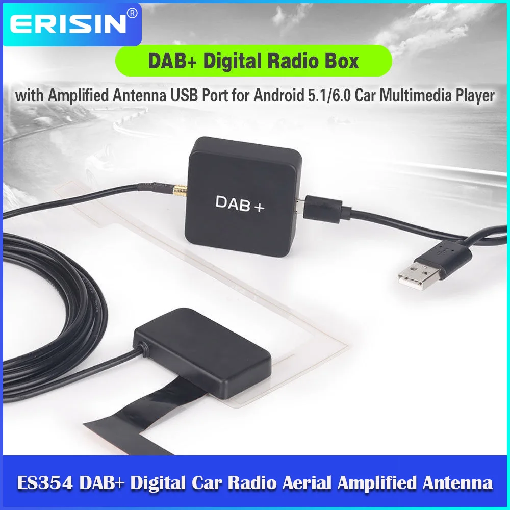 Цифровой радиотюнер Erisin ES354 DAB + Box усиленный антенный приемник для автомагнитолы