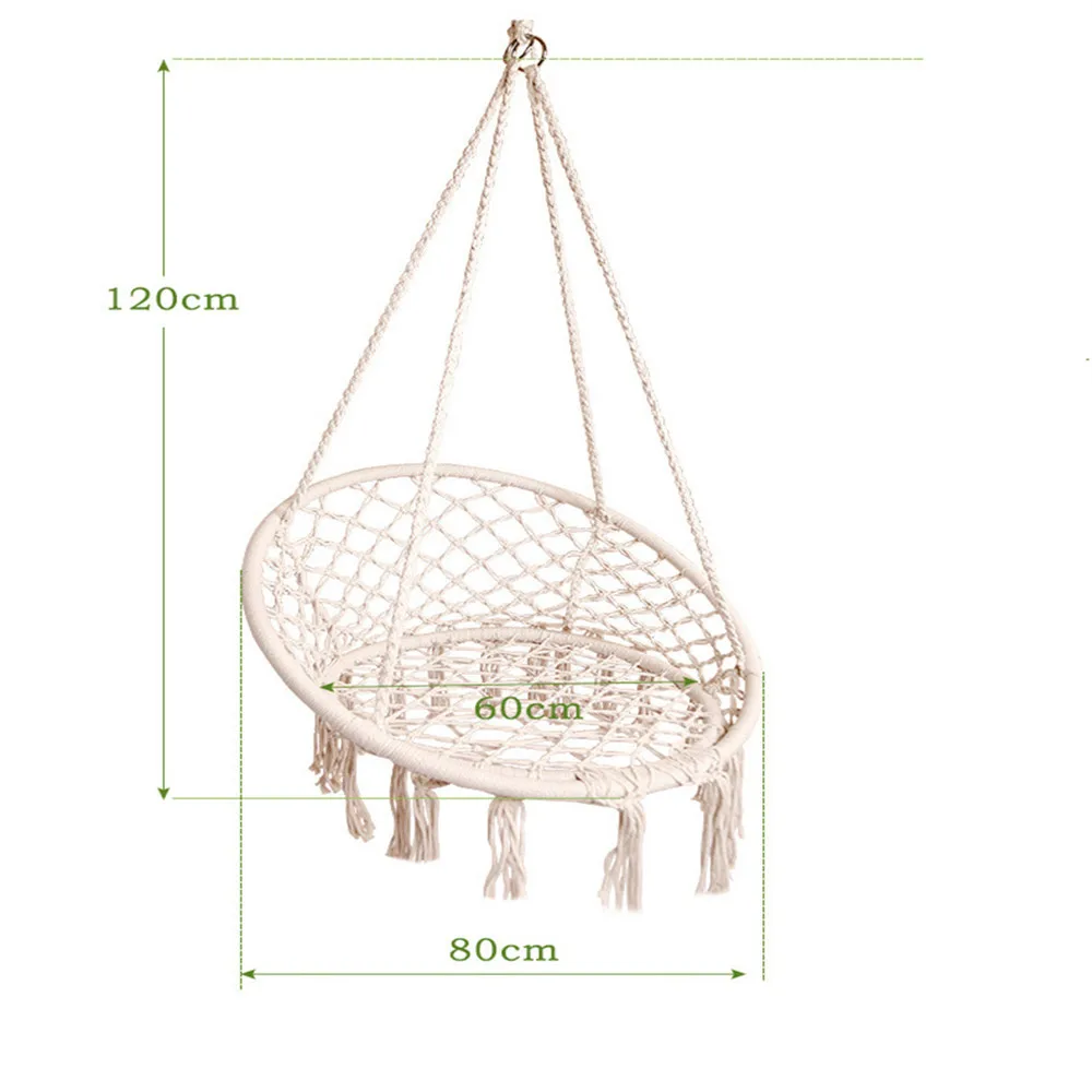 Круглый гамак в скандинавском стиле, для улицы, в помещении, для спальни, для детей, качели, для детей, взрослых, качающийся, подвесной, на одно кресло, гамак