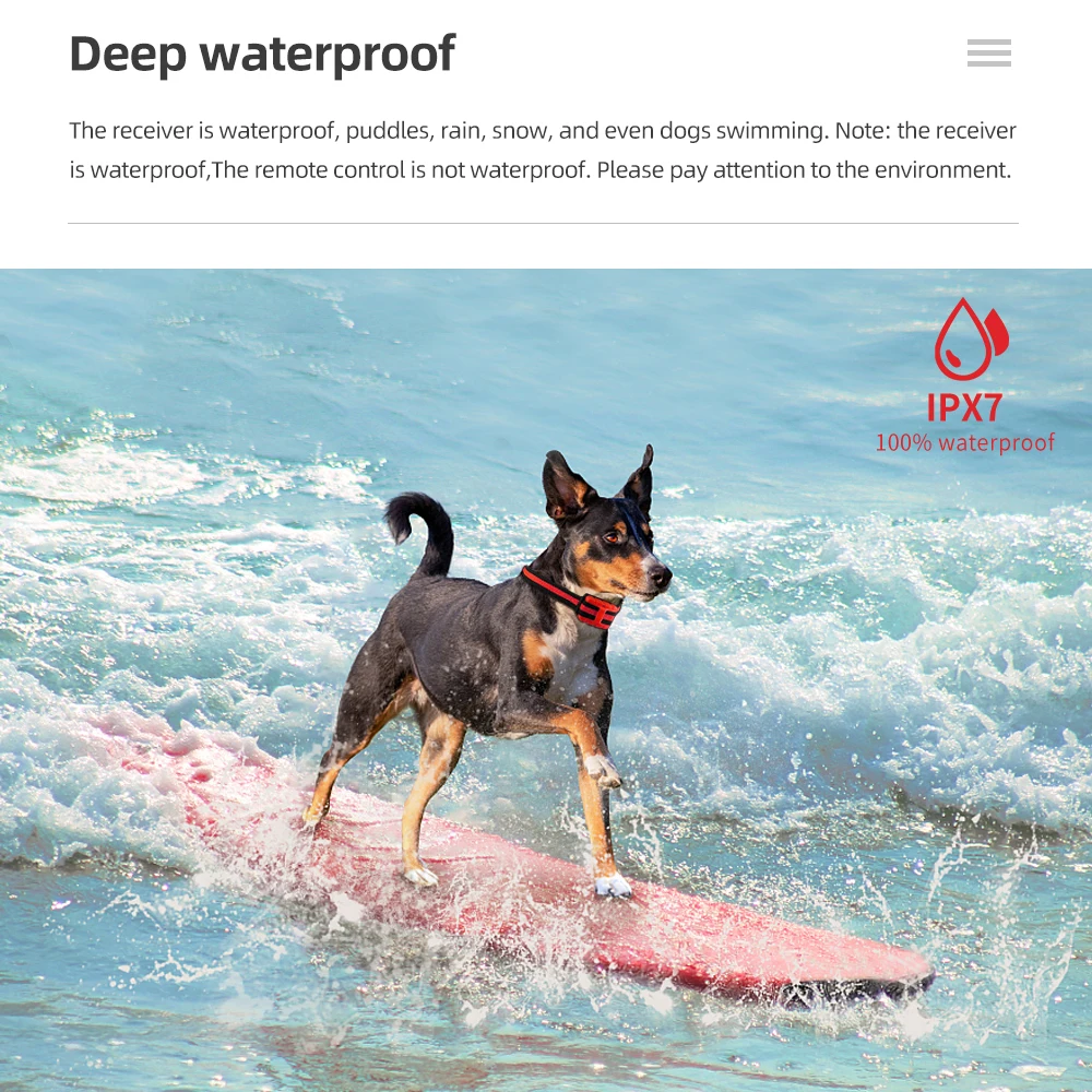 Pet Dog Training Collar 500m Waterproof Dog Training Collar Pet Remote Control Rechargeable Shock Sound Vibration Dog Collar Remote Controller