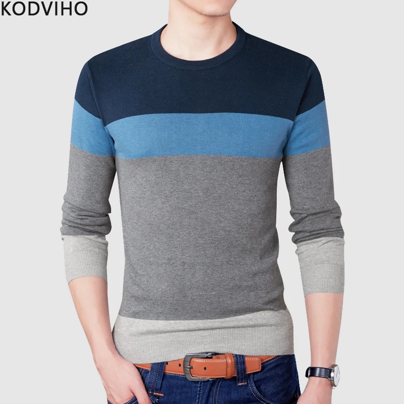 Мужской свитер, повседневный тонкий пуловер, вязаные свитера для мужчин, корейский стиль, хлопковый свитер с v-образным вырезом, брендовая одежда, Homme M-3XL