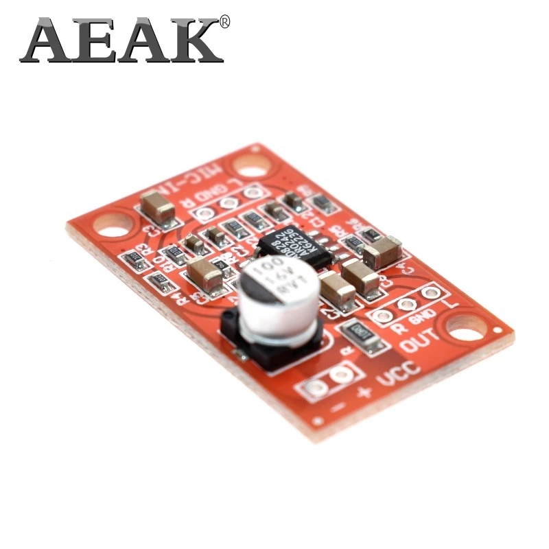 AEAK DC 3 8 V 15V AD828 стерео Динамический микрофон предусилитель доска микрофона Модуль