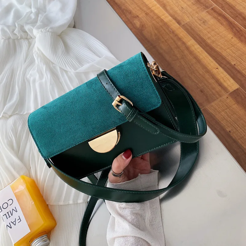 

Broadband Shoulder Bag Women's Small Bag 2019 New Style Dull Polish Autumn Non-mainstream Textured Vintage Oblique Bag