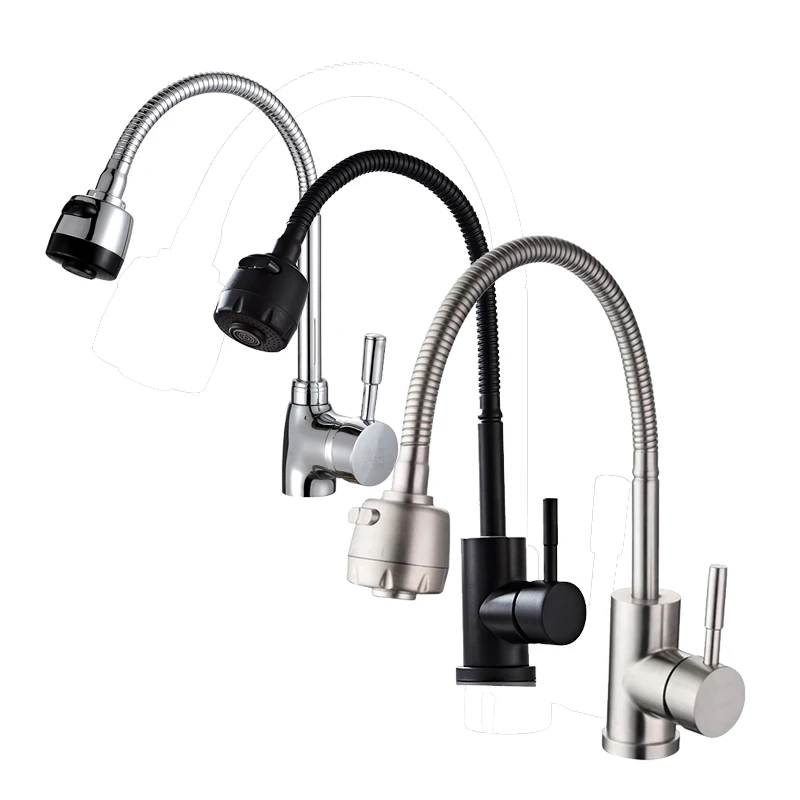 BAKALA Two Function Stainless Stainless Kitchen Faucet Hot and Cold Water Kitchen Faucets Mixer Tap Sink Faucets BR-9101