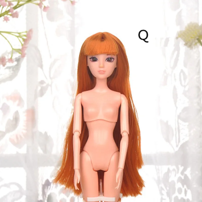 32 см 1/6 BJD кукла 12 подвижные шарнирные 3D глаза прямые и изогнутые мульти-окрашенными волосами, куклы, игрушки для девочек и голая кукла средства ухода за кожей