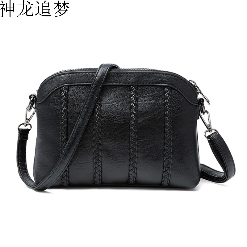 

Famous brand design women bag Double-layered pocket Three-storey handbag wild women purse PU soft leather shoulder Messenger bag