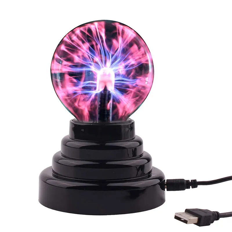 Красочный волшебный ночной Светильник USB Черный плазменный хрустальный шар база Сферический светильник светодиодный светильник ing с USB линией Новые Вечерние светильник s - Цвет: Magic Ball