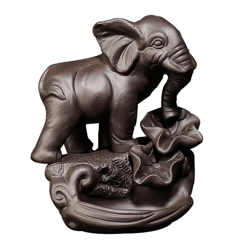 

Backflow Incense Burner Waterfall Smoke Censer Holder Elephant Display Ornament