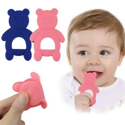 Anneau de dentition en Silicone de qualité alimentaire pour bébé, sucette à mâcher, jouets de soins de santé, 1 pièce 