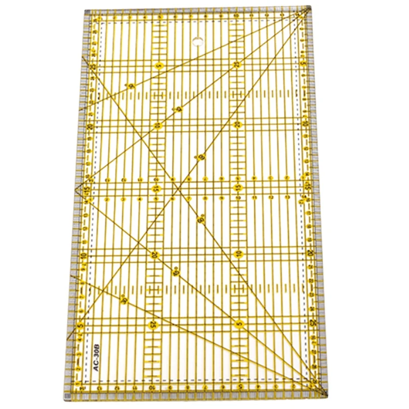 

Cutting Ruler Multi-Purpose Patchwork Cloth Quilt Ruler Diy Garment Design Drawing Cutting Craft Ruler Sewing Mat Kits 30 x 15Cm