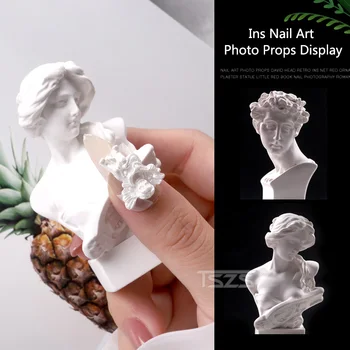 

TSZS 1Pcs/lot Nail art diaplay David head retro ornament plaster image nail shooting tool Nordic nail art