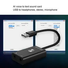 3-в-1 3,5 мм AI умный голосовой переводчик текстов поиск Поддержка 24 языков USB конвертер адаптер Звуковая карта переводчик