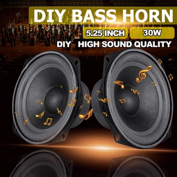 

5.25 Inch 30W DIY Bass Horn Speaker HIFI Strong Subwoofer Loudspeaker Car Home Audio Music Stereo Coaxial Woofer Speaker