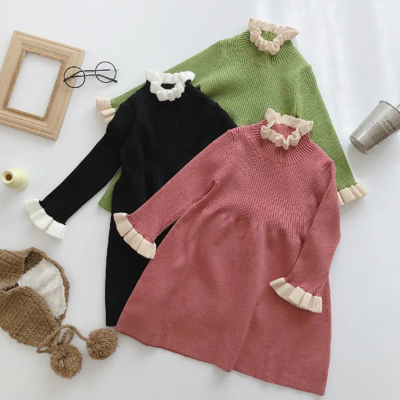 Новое поступление, Осеннее модное трикотажное платье для девочек Модное детское платье принцессы зимнее платье рождественское платье для маленьких девочек