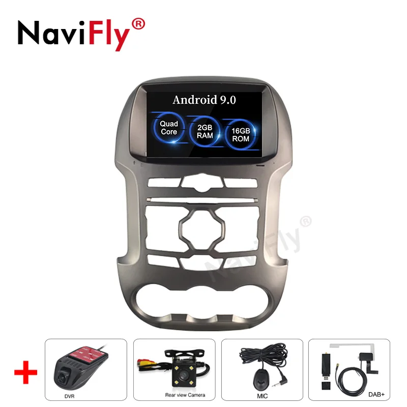 Android 9,0 Автомобиль Радио dvd плеер для Ford Ranger 2011 2012 2013 мультимедиа gps навигации WI-FI RDS стереонаушники - Цвет: Camera DVR DAB
