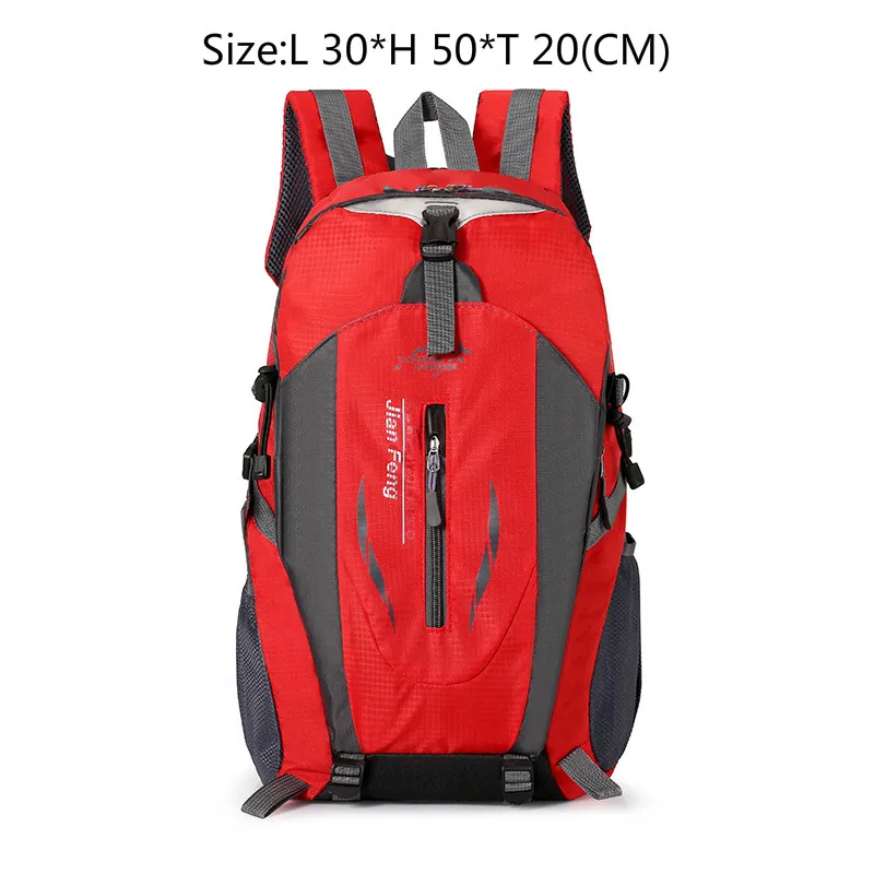 Men's 80L Large Waterproof Climbing Hiking Backpack Camping Mountaineering Backpack Sport Outdoor Rucksack Bag - Цвет: Red-40L