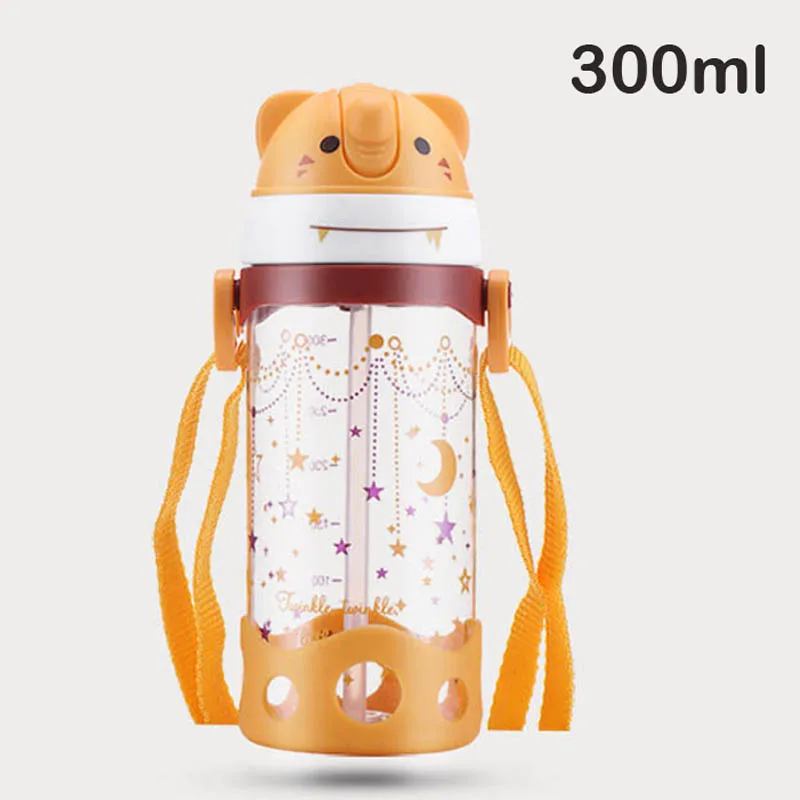 300ml Orange Sling 250/300 мл детская обучающая чашка с двойной ручкой откидная Крышка герметичная Волшебная чашка детские чашки для кормления Бутылка - Цвет: 300ml Orange Sling