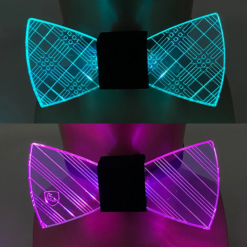 Men LED Flashing Light Up Bow Tie Necktie Wedding Party Clothes Decoration Hot 