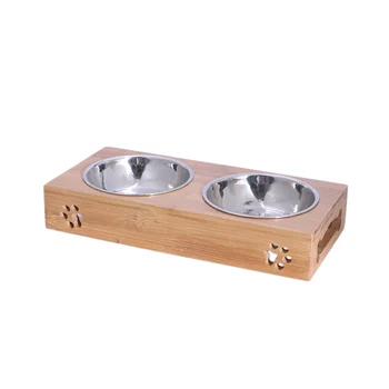 

Dual Stainless Steel Dog Bowl Pet Water Food Feeder Bowl Dog Food Bowl Pet Bowl Size M