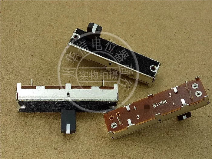 

8pcs 35mm mixer fader straight potentiometer SC-2043N W100K / with mid-point white point / handle length 10 15 20mm