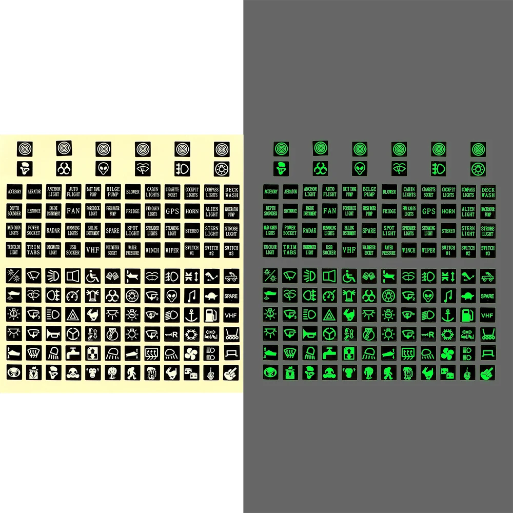 

LEEPEE Rocker Switch Label Truck Instrument Decoration Circuit Panel Decal PVC Luminous Car Sticker Switches Relay Decoration