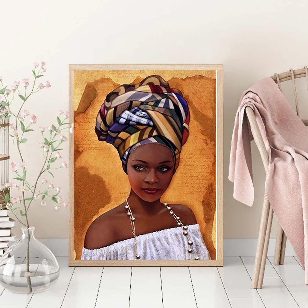 GATYZTORY immagini per numero donna africana kit disegno su tela pittura  con numeri quadri di grandi dimensioni regalo Home Deco - AliExpress