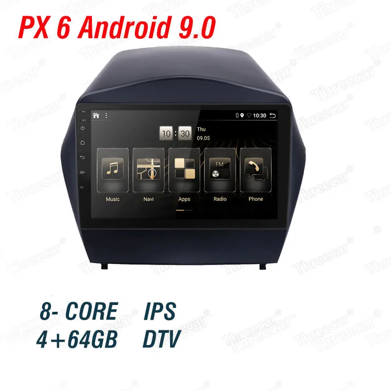 4G+ 64GB PX6 автомобильный DVD мультимедийный плеер для 2009 2010 2011 2012- hyundai IX35 2din Android 9,0 радио авто навигация gps 4G - Цвет: 4 with 64