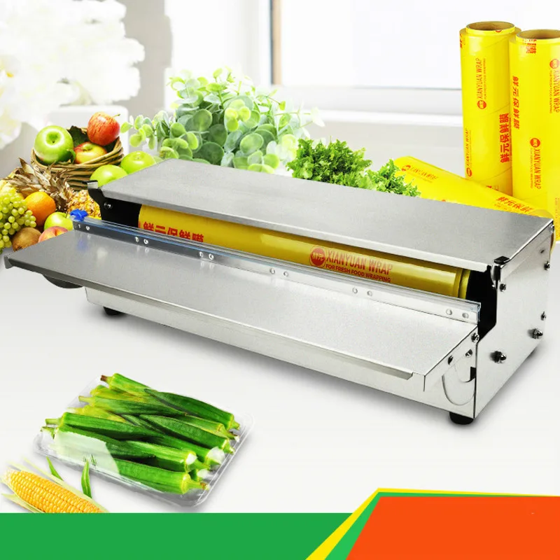 Stainless Steel Kitchen Foil And Cling Film Wrap Dispenser Cutter Storage Preservative Film Roll