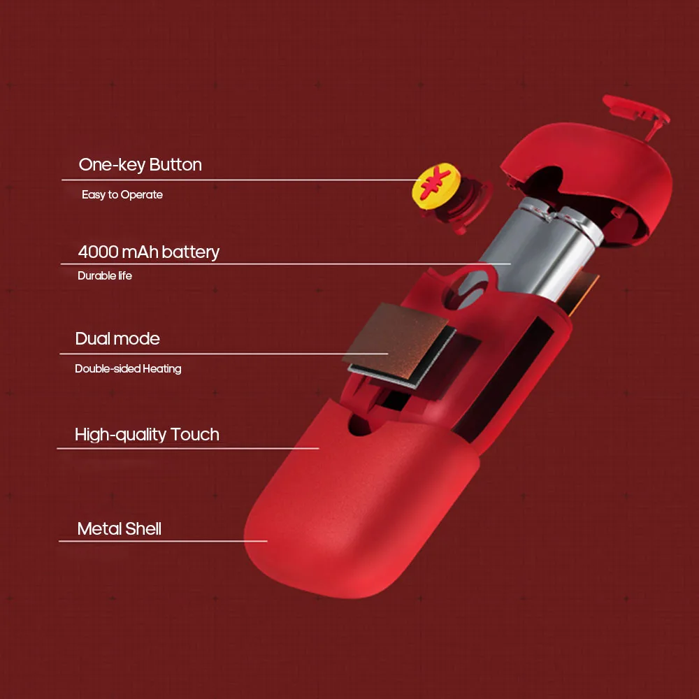 4000 мАч USB Перезаряжаемый подогреватель для рук, мини Электрический удобный нагреватель, аварийный внешний аккумулятор для зарядки iPhone