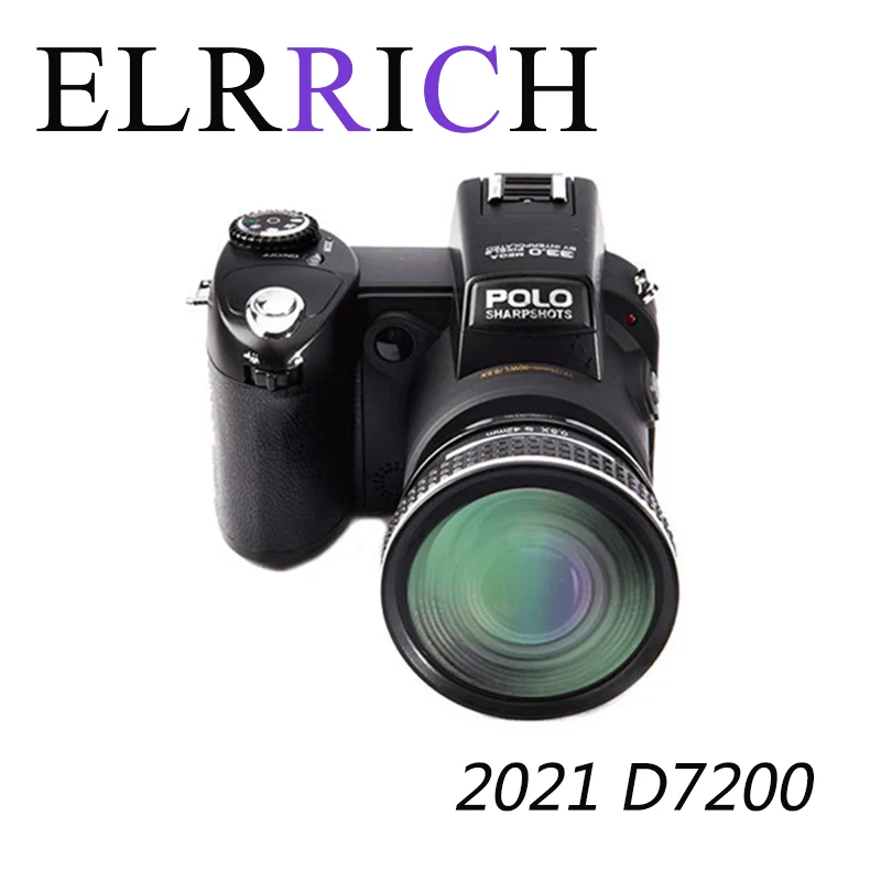Цифровая камера ELRRICH 2021 HD POLO D7200 33 млн пикселей автофокус Профессиональная