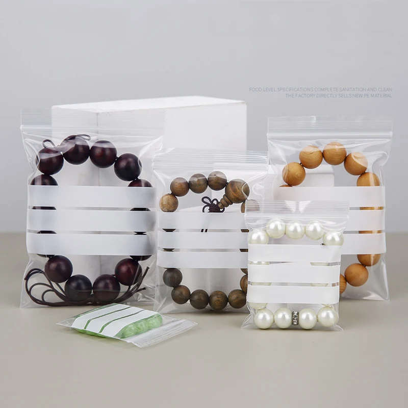 100pcs Writing Packaging Remember Note Pouches Plastic Zip Lock Jewelry Bag Write On Seal Self Resealable polythene 4